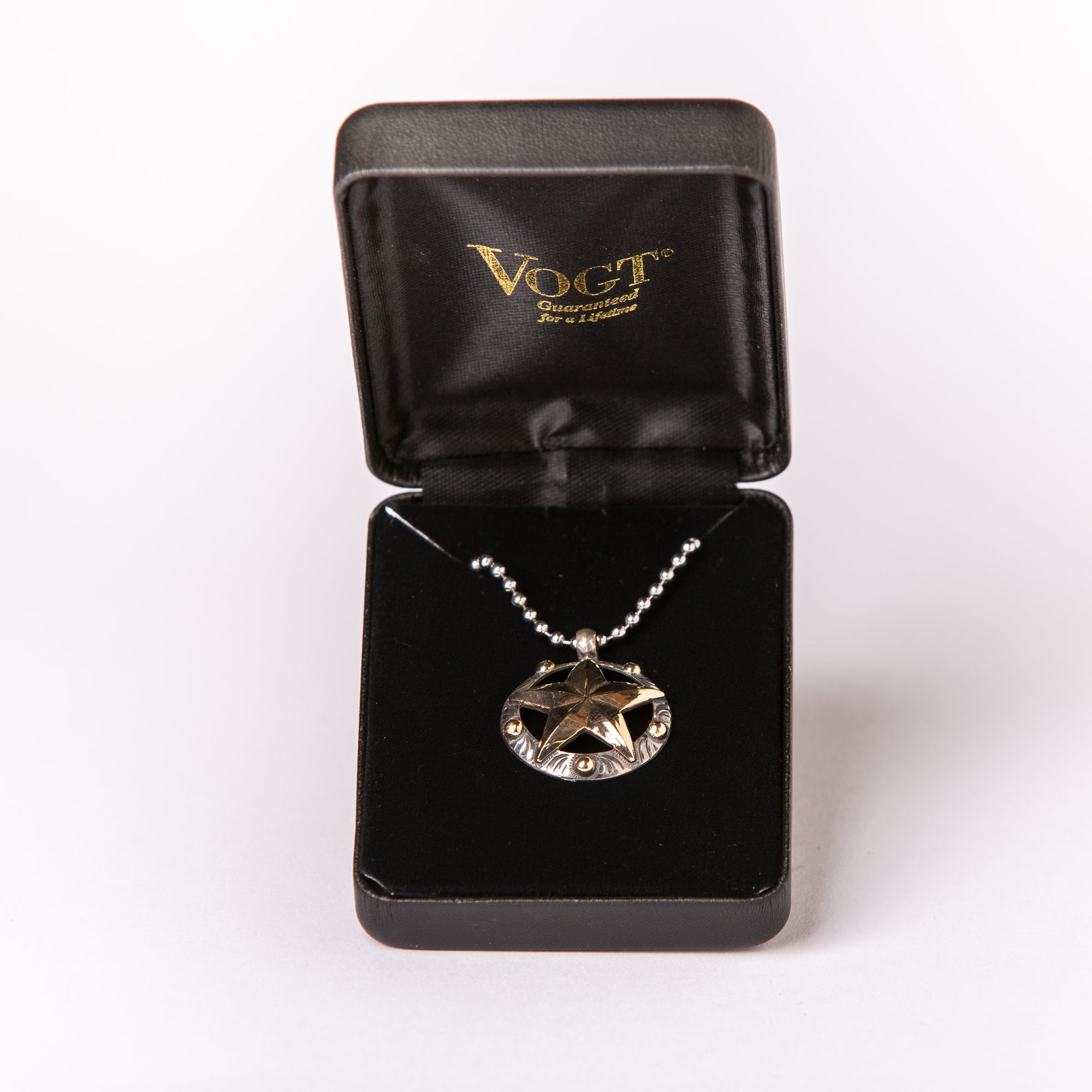 Vogt Sterling Silver and Gold Star Necklace and Pendant