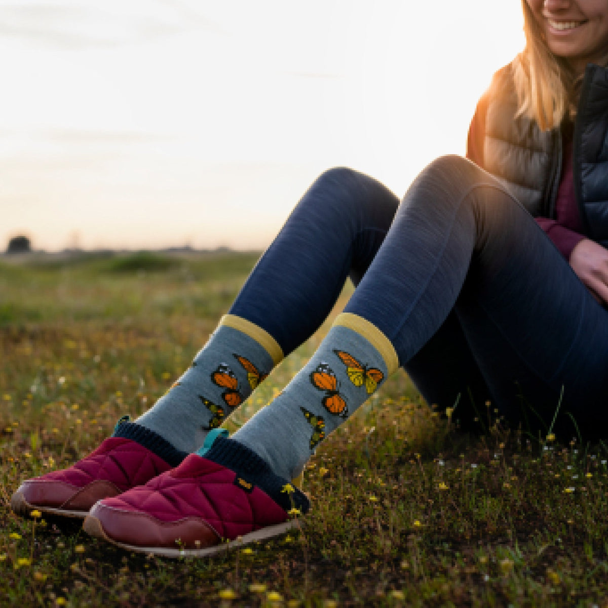 Leichte Socken für Damen, Modell Flutter Crew