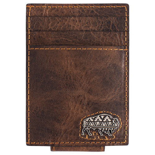 Red Dirt Hat Co Men’s Card Case with Magnetic Clip w/Bison Concho