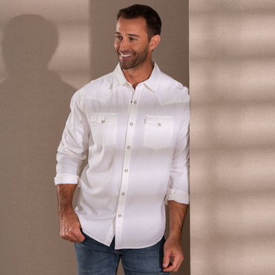 BISLEY SIGNATURE BLEND WESTERN SHIRT - SALT