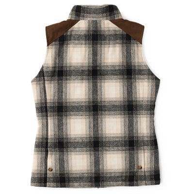 Cashiers Wool Blend Vest With Rabbit Fur Collar