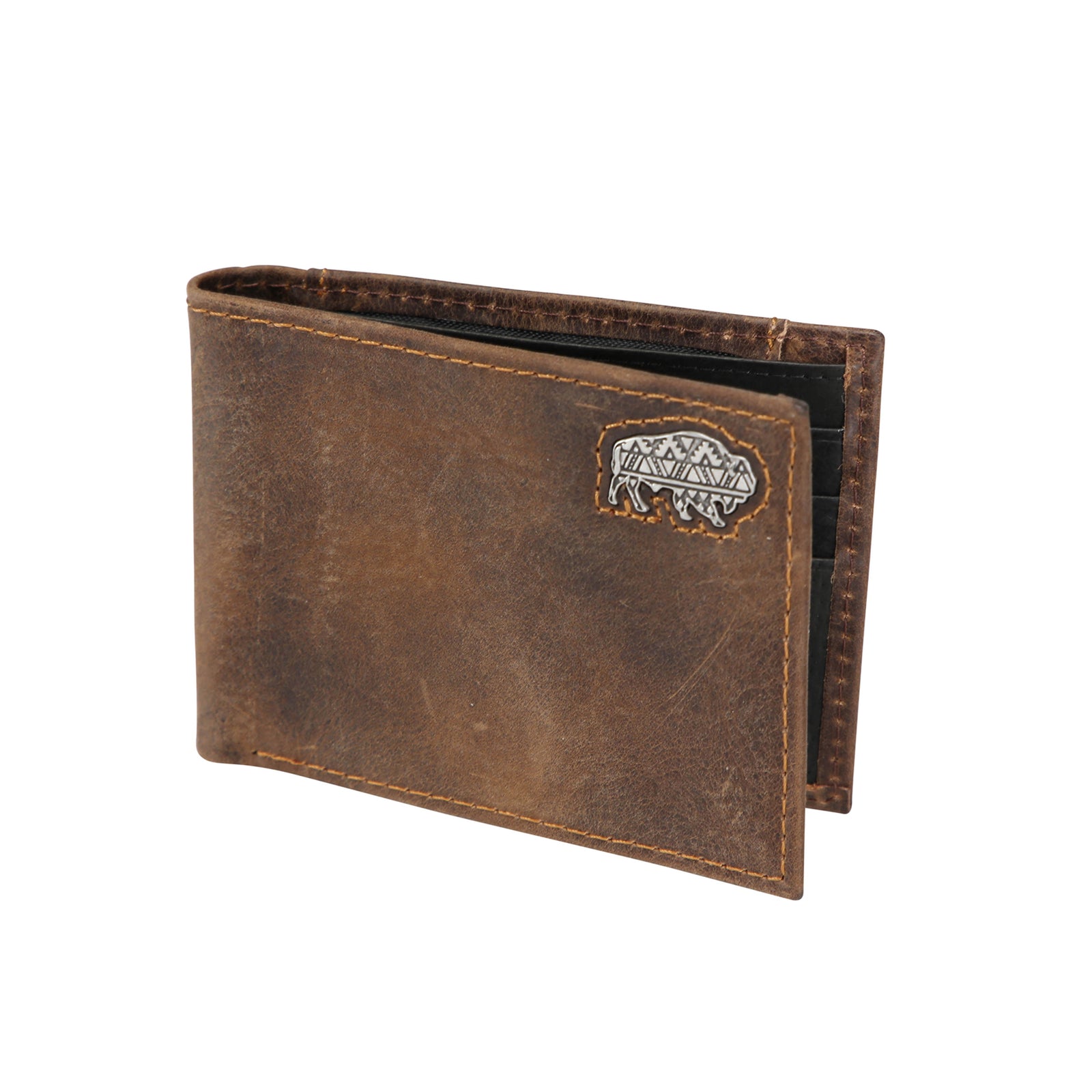 Red Dirt Hat Co Bifold Wallet w/Bison Concho