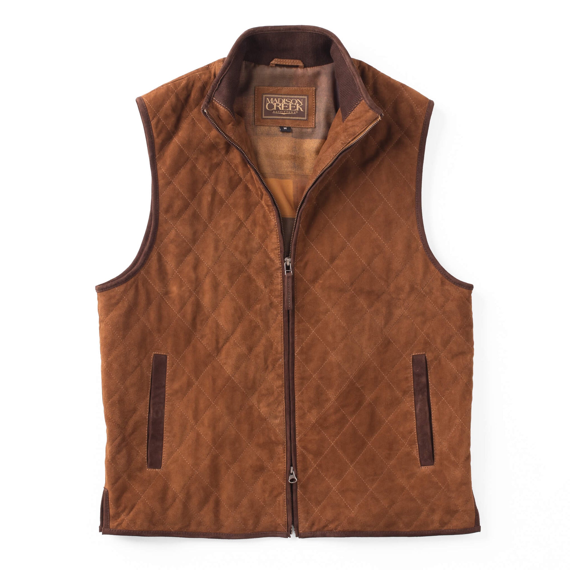 Ridgeland Diamond Quilted Lightweight Goat Suede Leather Vest