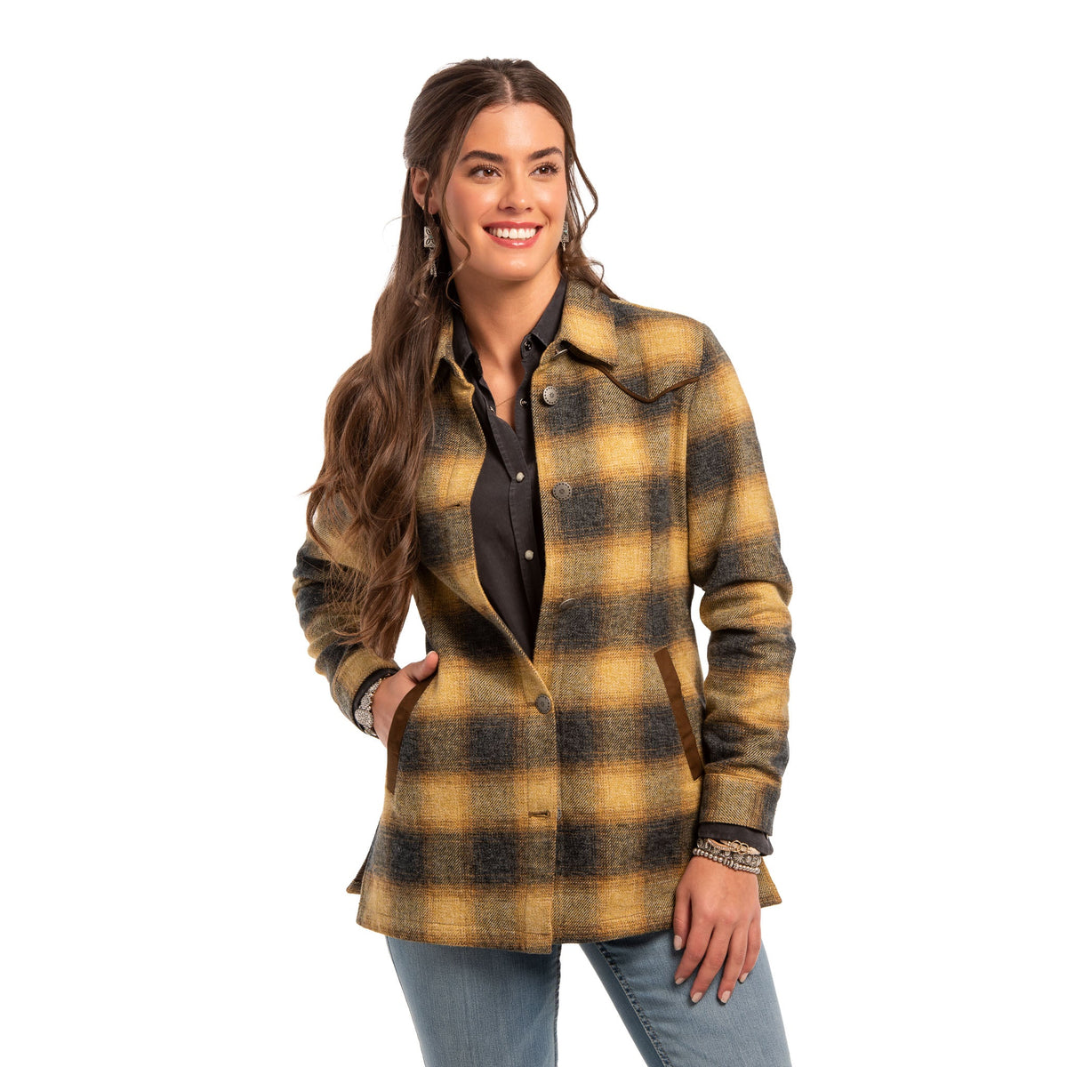 Katie Ombre Plaid Cotton Jacket