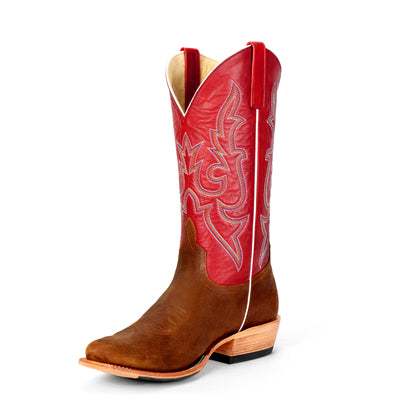 red horse riding boots