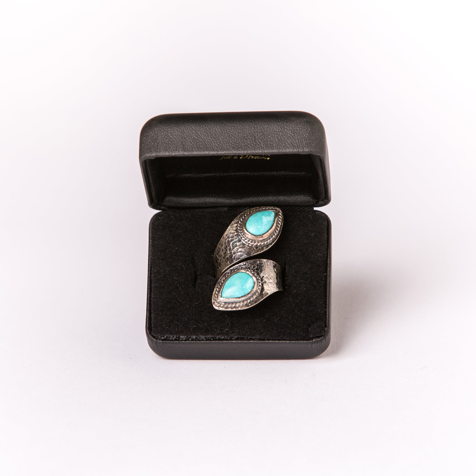 Vogt Ring With Turquoise Tear Drops